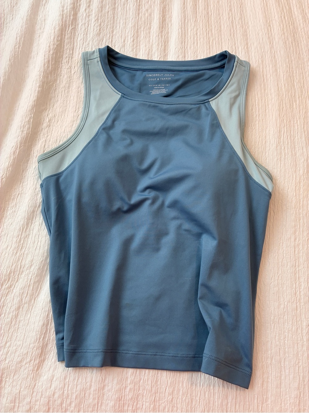 Sincerly Jules (Tennis and Golf) Two-Tone Blue Athletic Tank Too